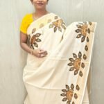 Nira Kerala Mural Printed Onam Sarees | KML1