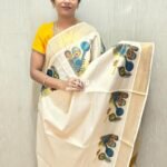 Nira Kerala Mural Printed Onam Sarees | KML1