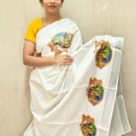 Nira Kerala Mural Printed Onam Sarees | KML1
