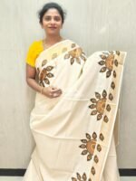 Nira Kerala Mural Printed Onam Sarees | KML1