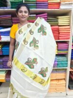 Nira Kerala Mural Printed Onam Sarees | KML1 - Image 2